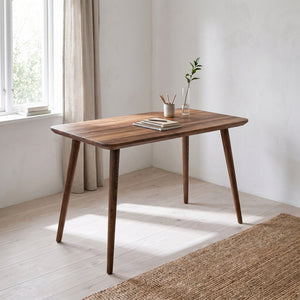 Reclaimed Ceviz Çalışma Masası  Konik Ahşap Ayaklı