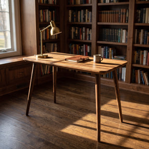Reclaimed Ceviz Çalışma Masası  Konik Ahşap Ayaklı